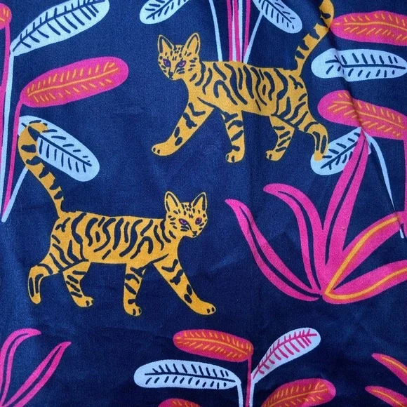 Modcloth Navy Mini Dress with Pink and Yellow Jungle Tiger Print Size M - Picture 4 of 10